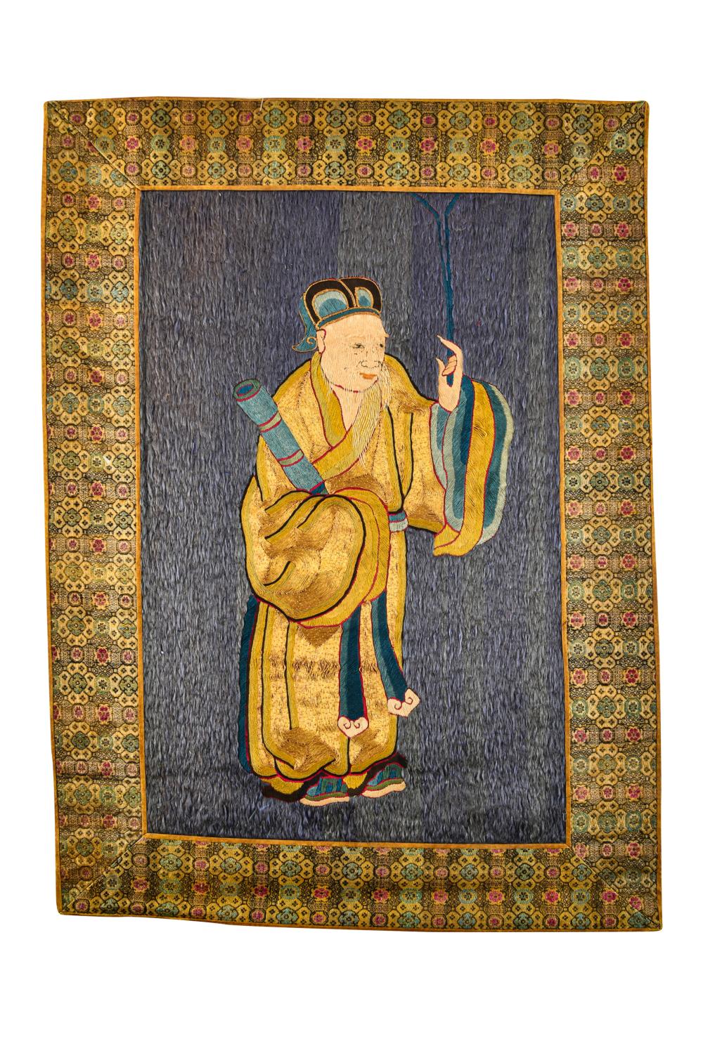 CHINESE SILK EMBROIDERED SCHOLAR 3324e0