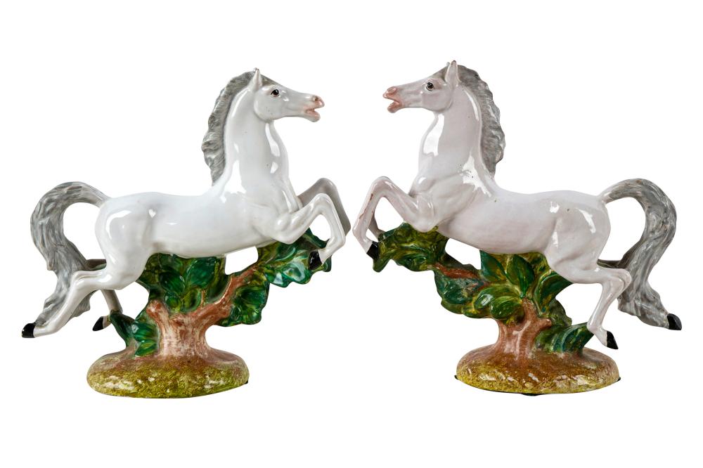 PAIR OF ITALIAN GLAZED CERAMIC