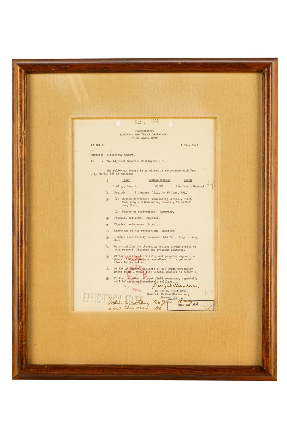 DWIGHT D EISENHOWER SIGNED DOCUMENT 33256b