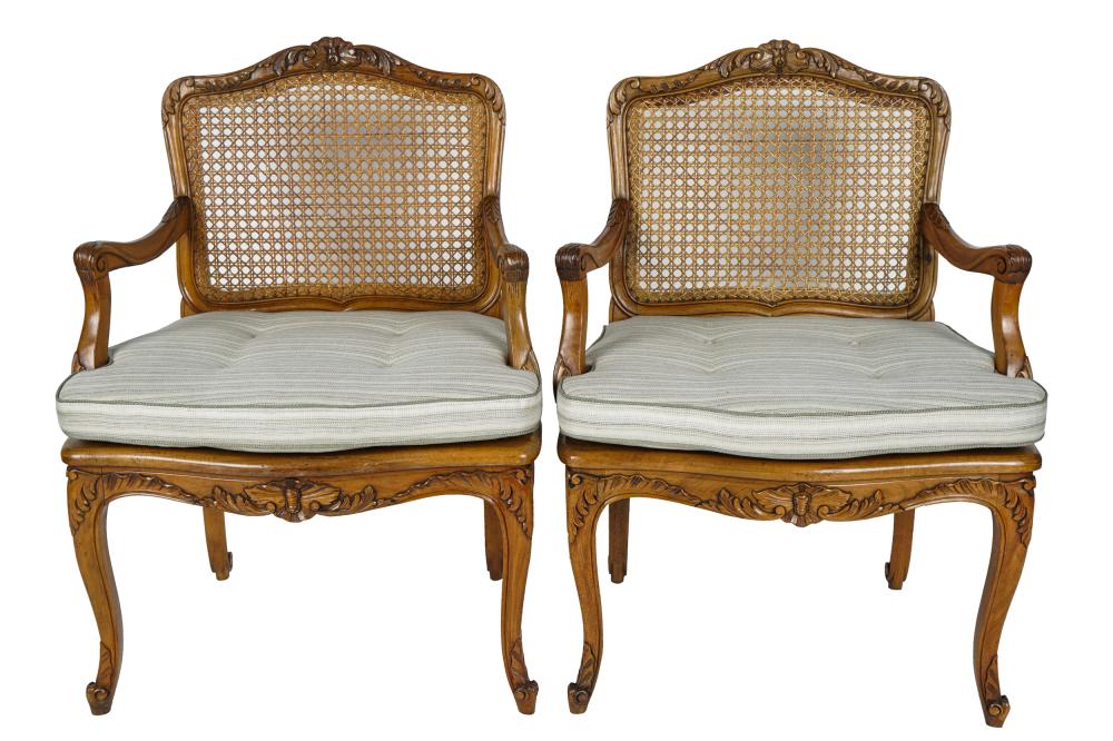 PAIR OF FRENCH PROVINCIAL CANED