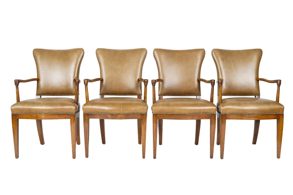 SET OF FOUR MAHOGANY OPEN ARMCHAIRSwith 332566