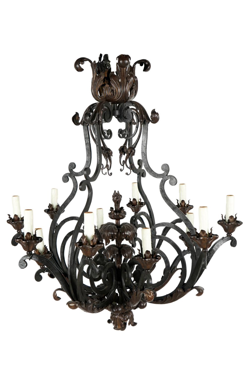 FORGED IRON CHANDELIERcirca 1890 33257f