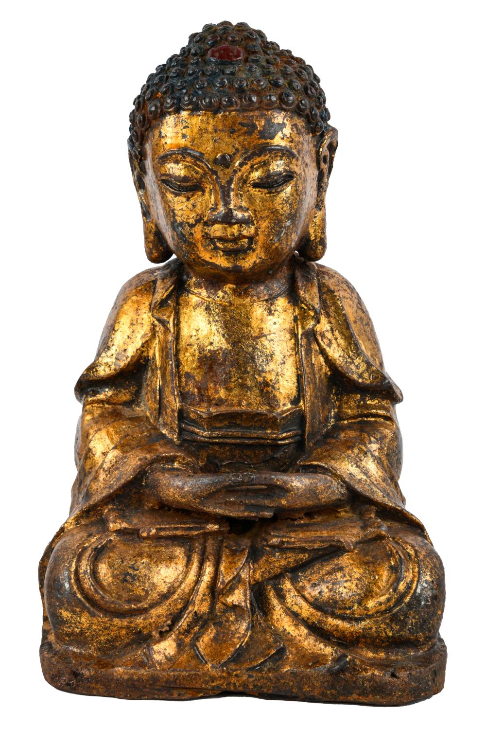 CHINESE GILT IRON BUDDHAwith lacquered 332597