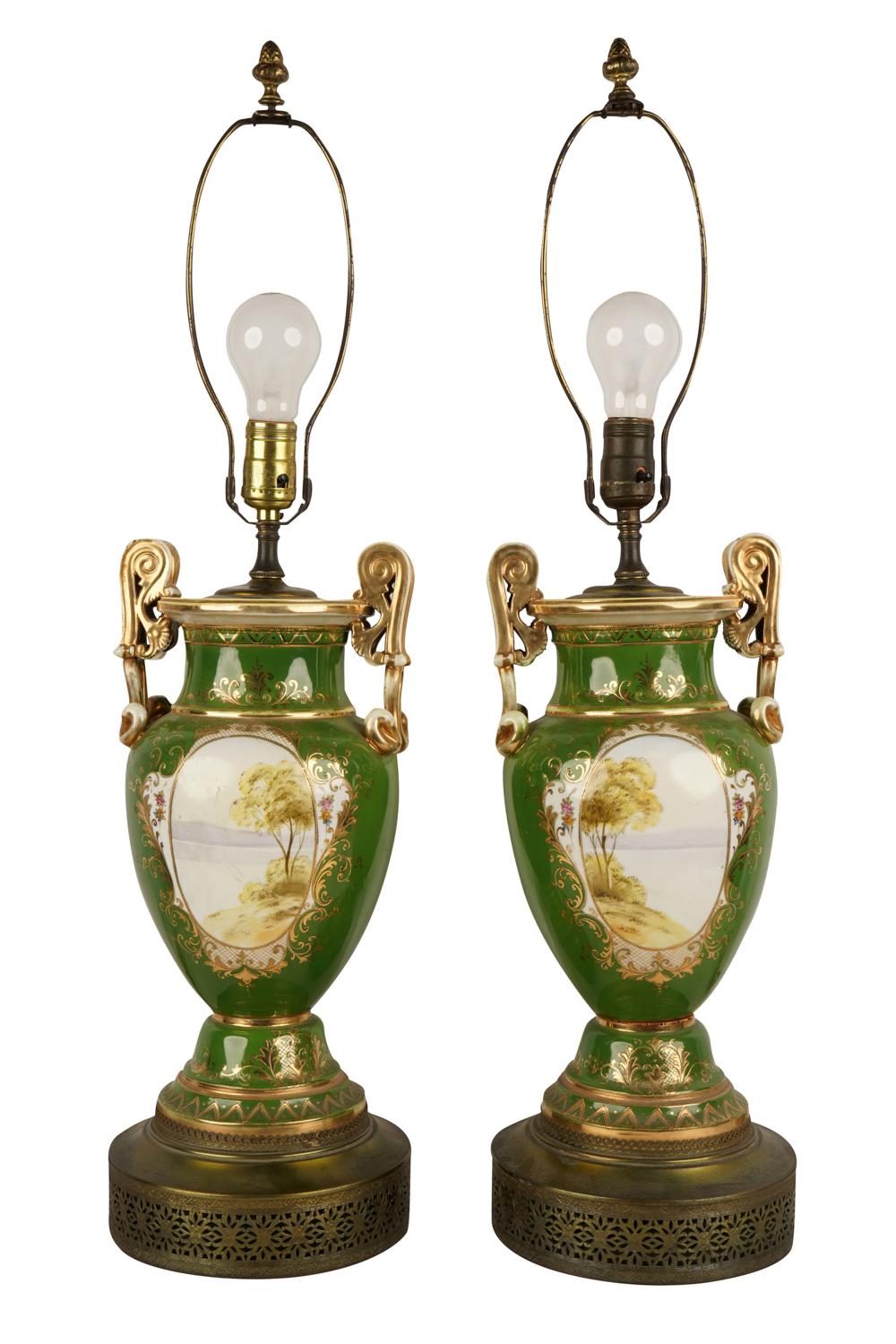 PAIR OF SEVRES-STYLE PORCELAIN
