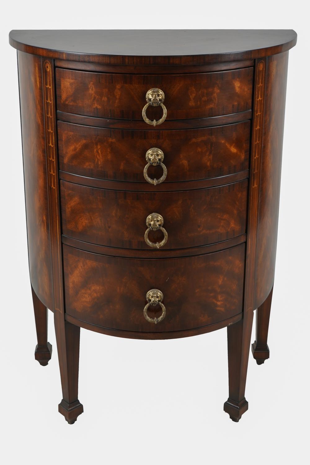 REGENCY STYLE INLAID MAHOGANY DEMILUNE 3325e5