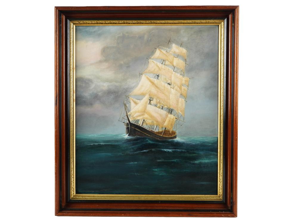 UNKNOWN ARTIST: CLIPPER SHIP AT