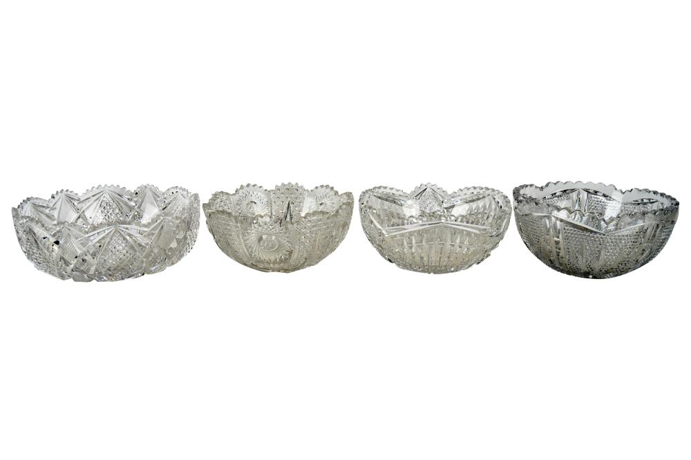 COLLECTION OF CUT CRYSTAL BOWLScomprising