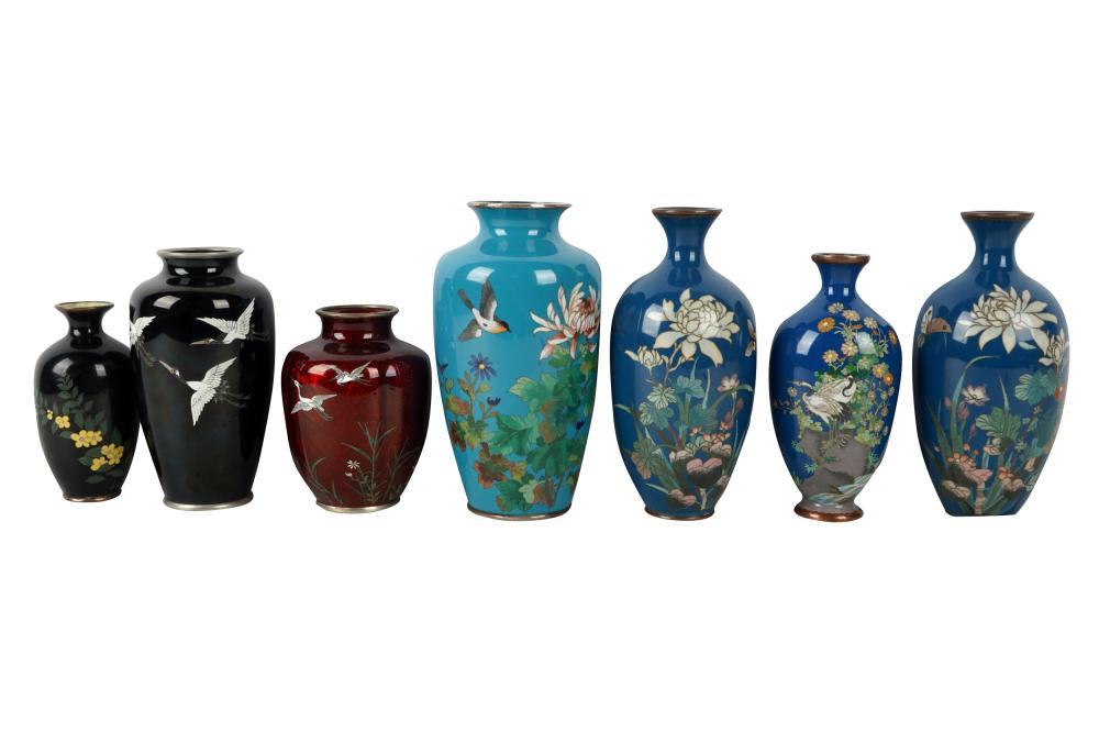 GROUP OF JAPANESE CLOISONNE VASEScomprising 3325fa