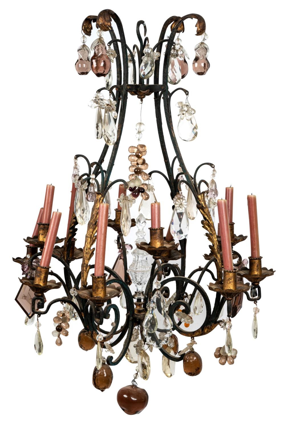 IRON & GILT TOLE CHANDELIERwith