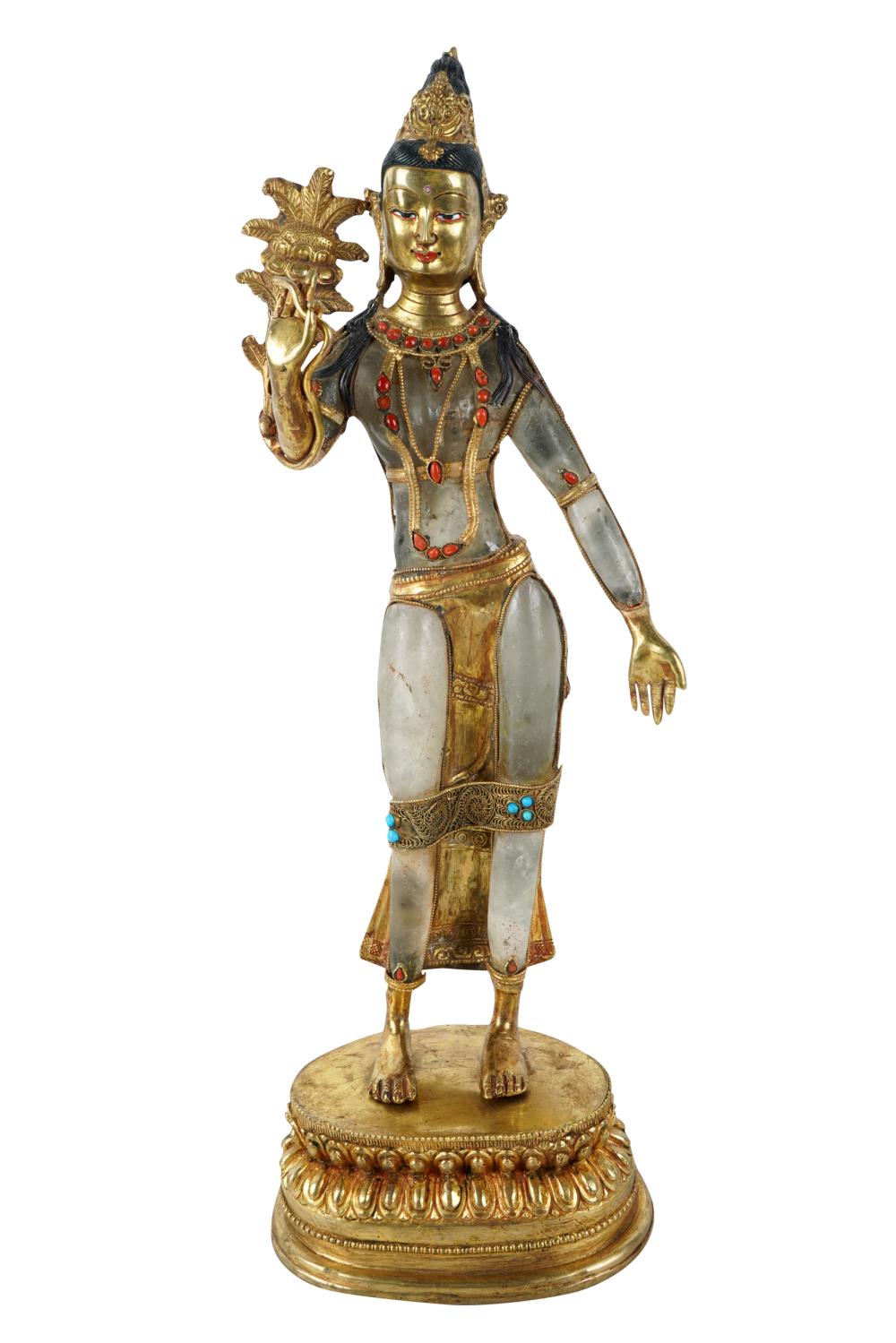 ROCK CRYSTAL JEWELED BRONZE FIGURE 332605