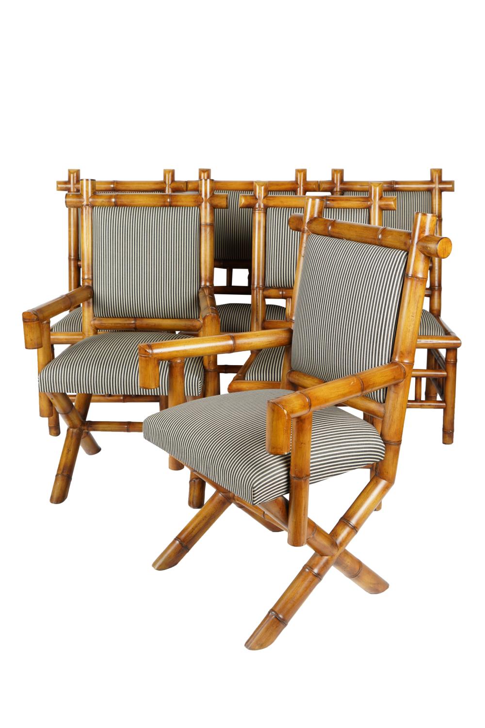 GROUP OF BAMBOO DINING CHAIRScomprising