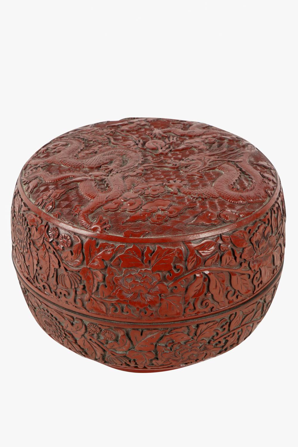 CHINESE CINNABAR BOX20th century