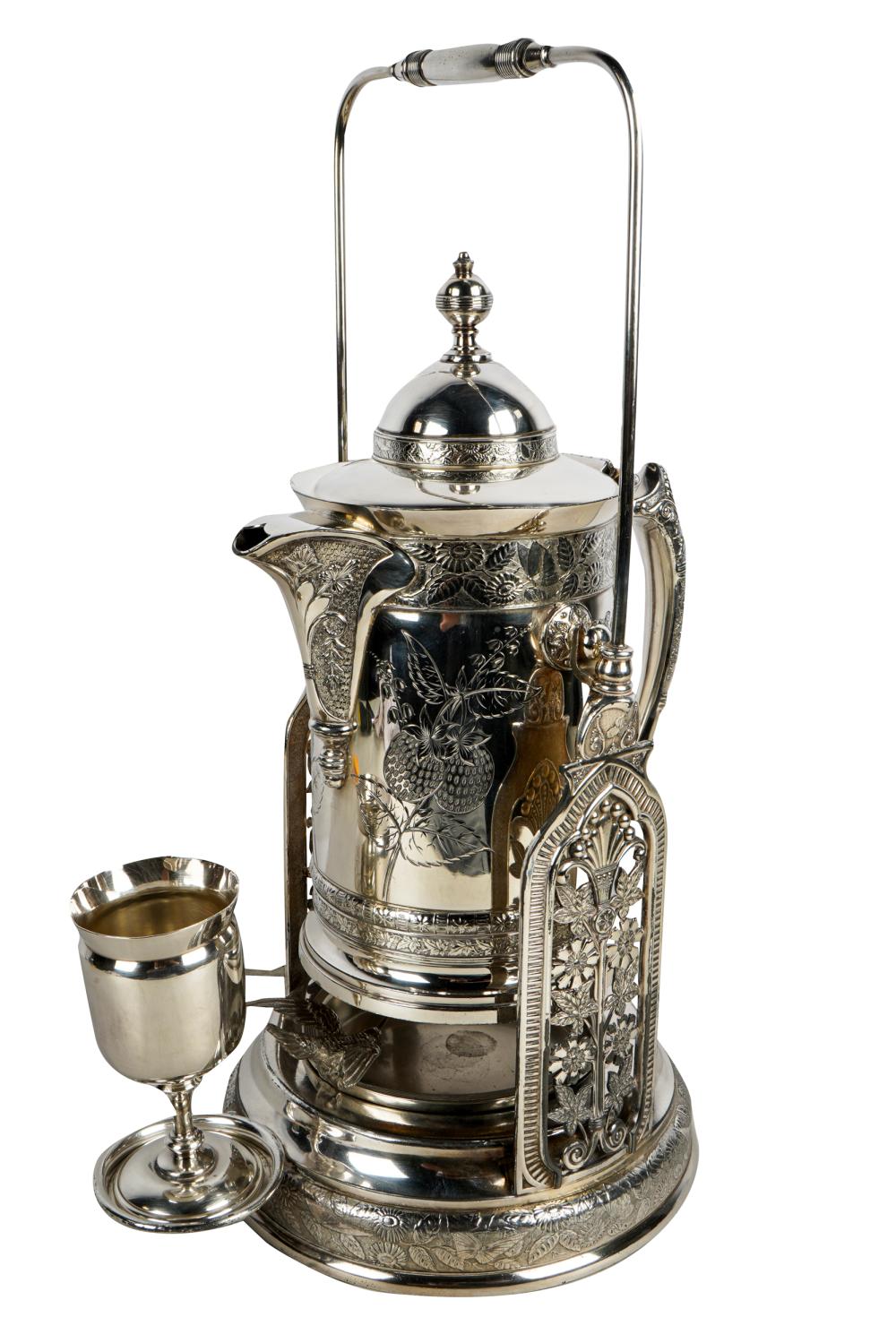 VICTORIAN SILVERPLATE KETTLE ON 332682