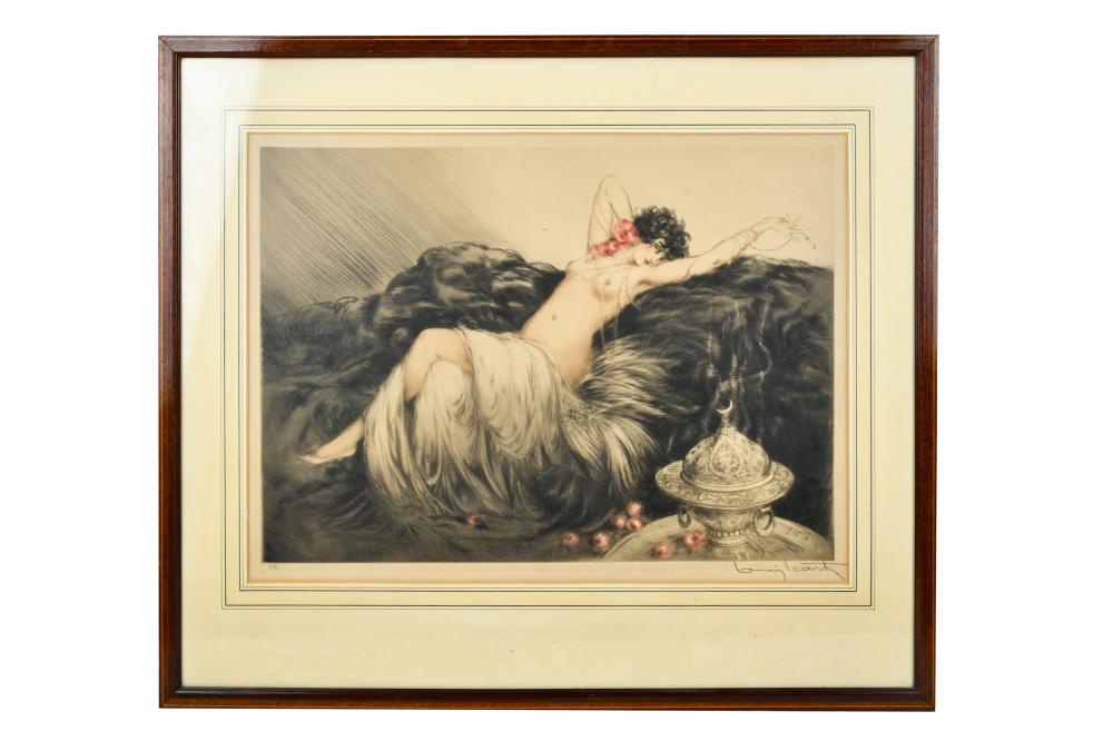 LOUIS ICART SMOKE colored etching 3326b4