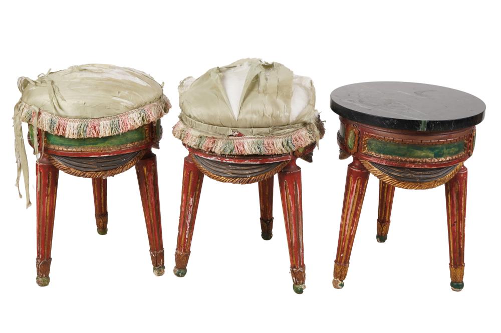 THREE ITALIAN PAINTED STOOL FRAMESone 3326cf