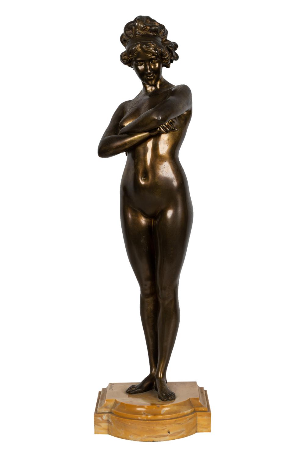 FRENCH FIGURE OF A STANDING NUDEbronze