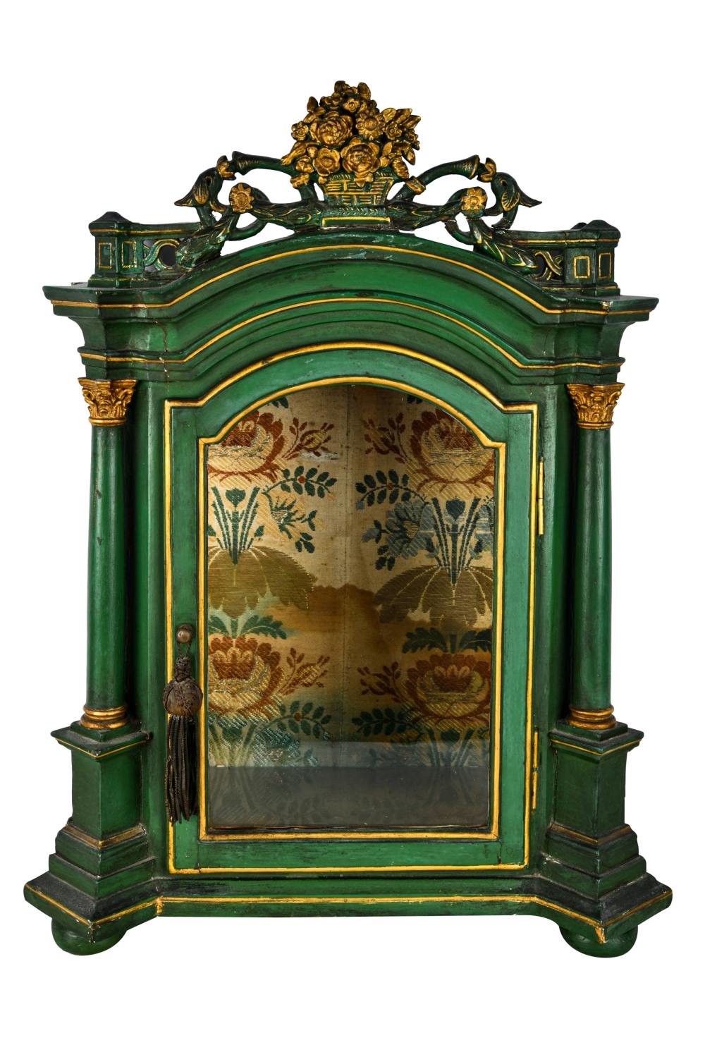 BAROQUE STYLE PAINTED VITRINE CABINETwith