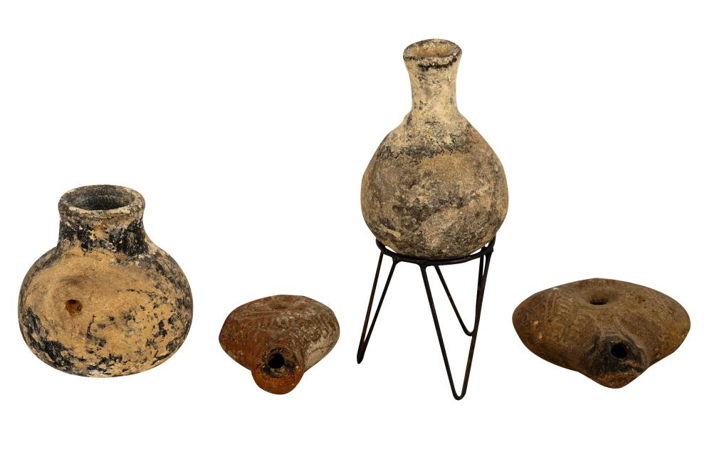 FOUR ASSORTED PRIMITIVE STYLE POTTERY