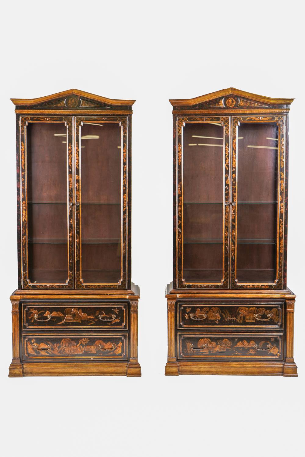 PAIR OF CHINOISERIE DISPLAY CASEScontemporary  332759