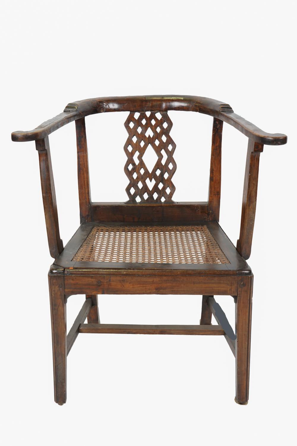 BRITISH COLONIAL CARVED WOOD CHAIRwith