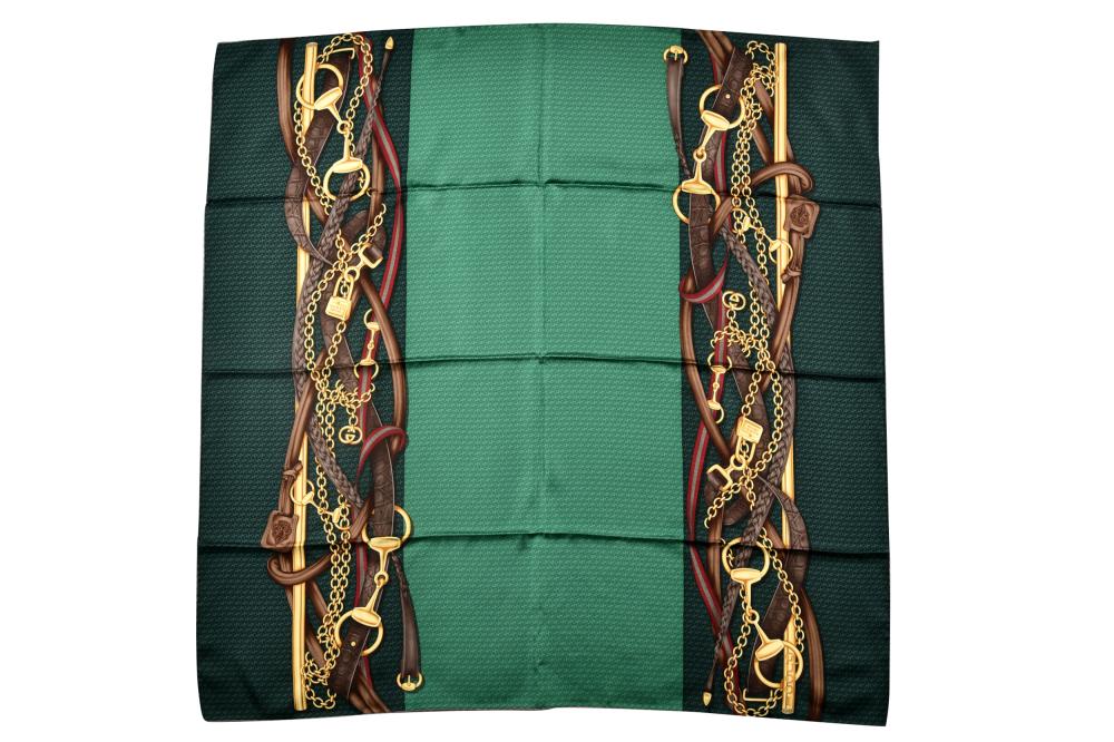 GUCCI SILK SCARFcirca 2010 green