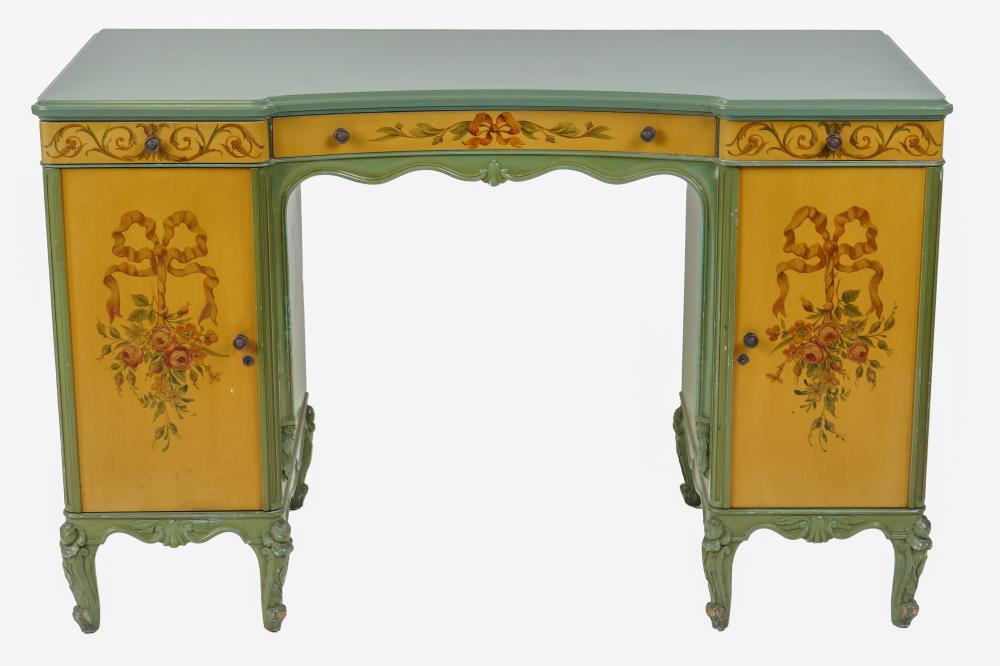 POLYCHROME PAINTED DRESSING TABLEgreen 3327c7