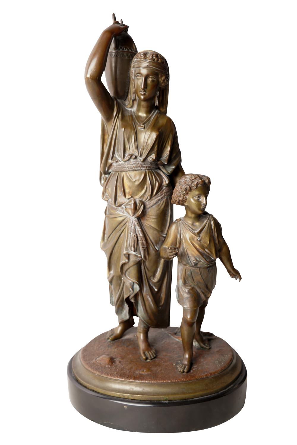 FRENCH BRONZE FIGURAL GROUPsigned