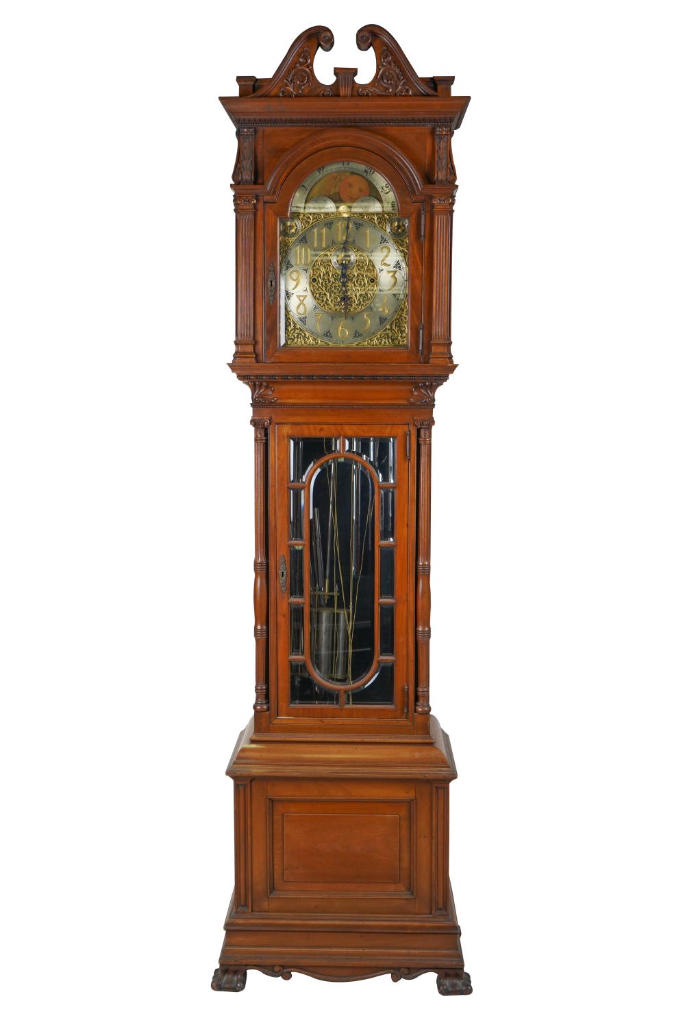 AMERICAN TALL CASE CLOCKsigned to dial