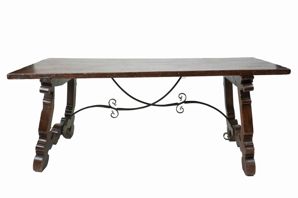 SPANISH BAROQUE STYLE WOOD & IRON TABLECondition: