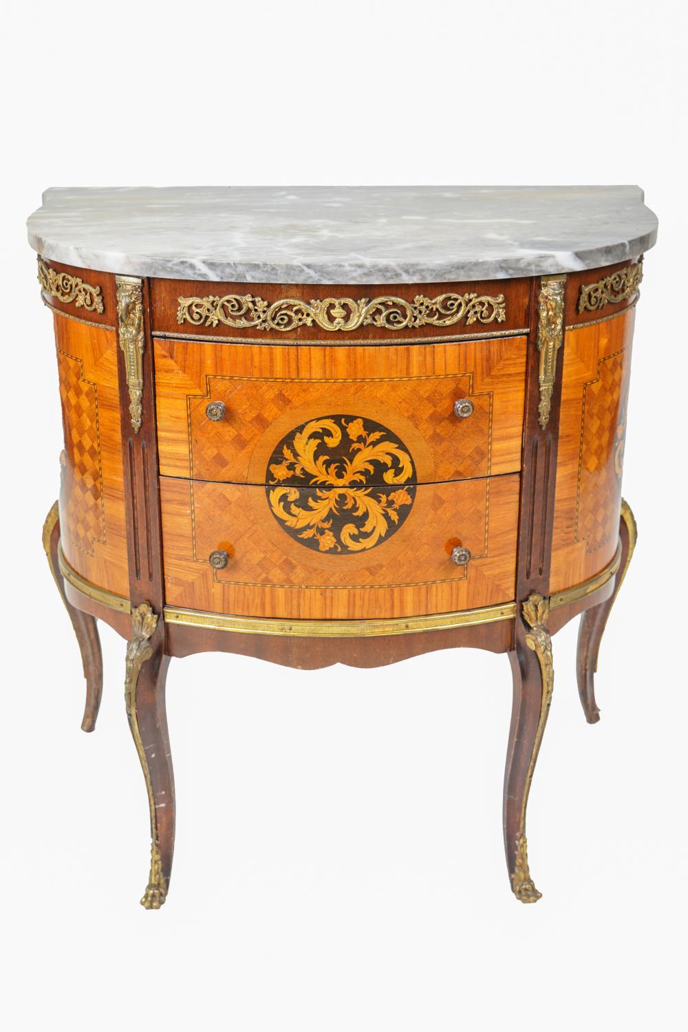 FRENCH MARBLE-TOP INLAID COMMODEwith