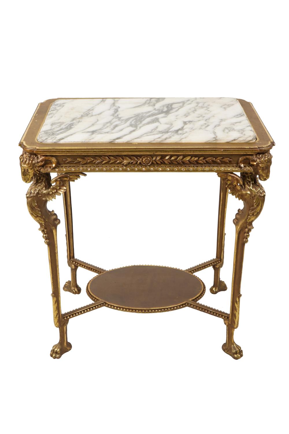 NEOCLASSICAL STYLE MARBLE TOP GILT 3327f2