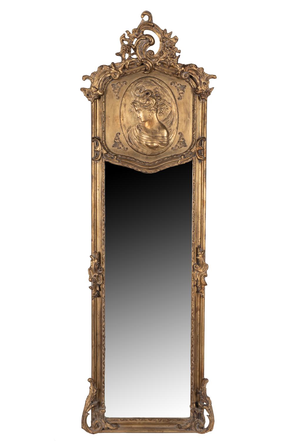 CARVED GILTWOOD TRUMEAU MIRRORwith 332807