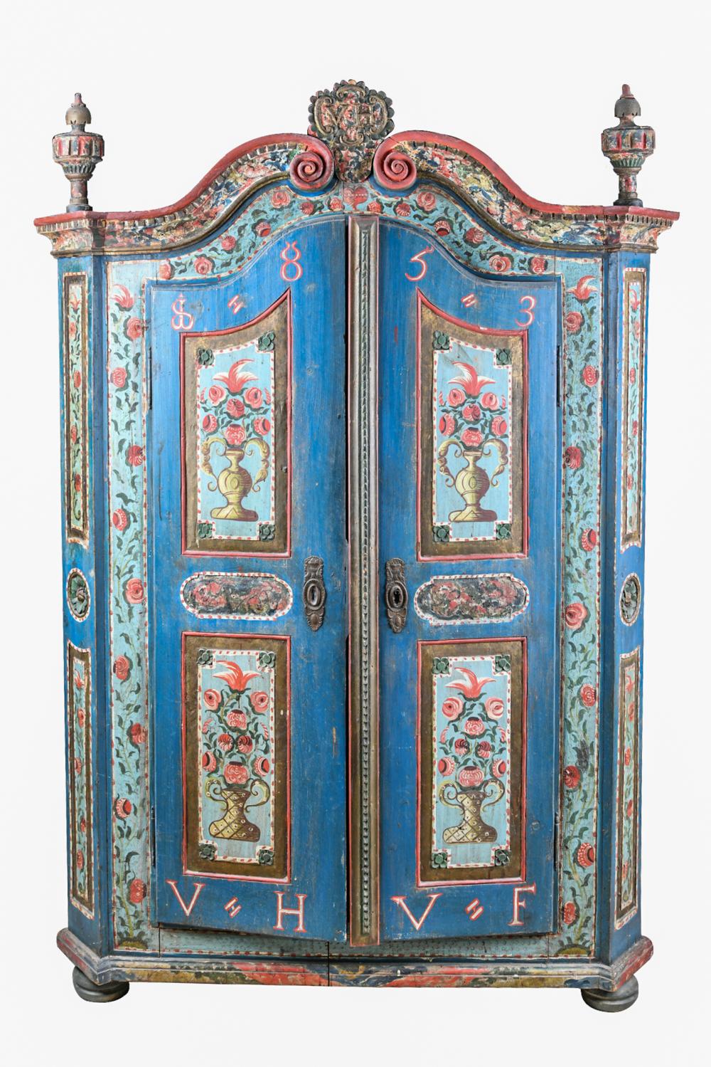 SWISS POLYCHROME PAINTED ARMOIREdated 33281d