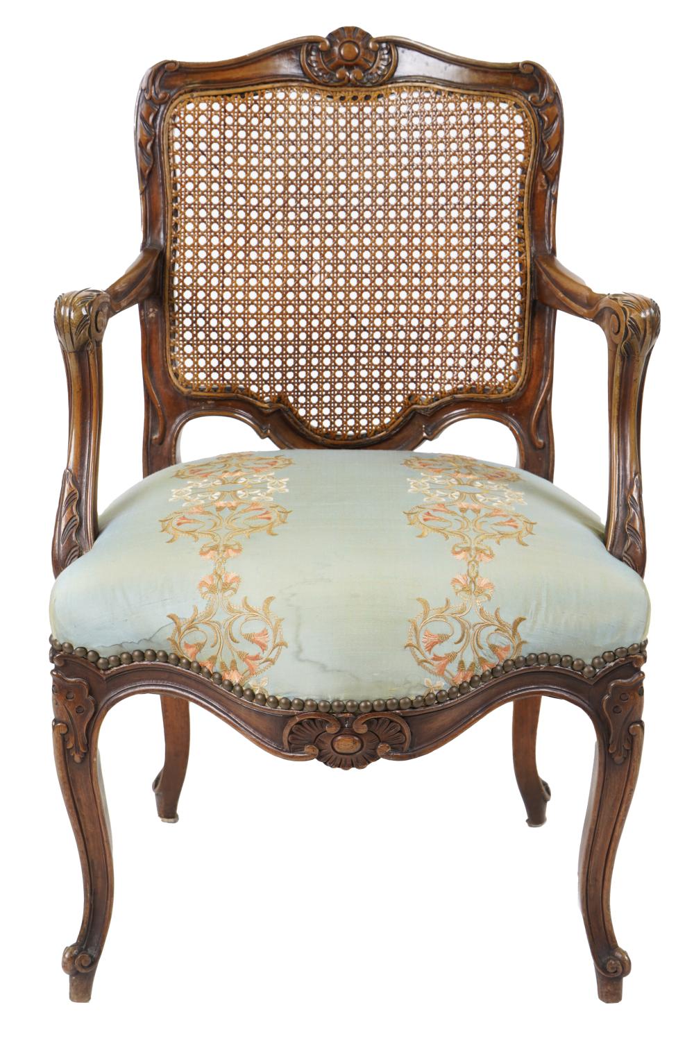 FRENCH PROVINCIAL CARVED WOOD FAUTEUIL20th