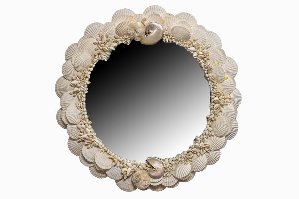 SHELL ENCRUSTED WALL MIRRORcircular  332870