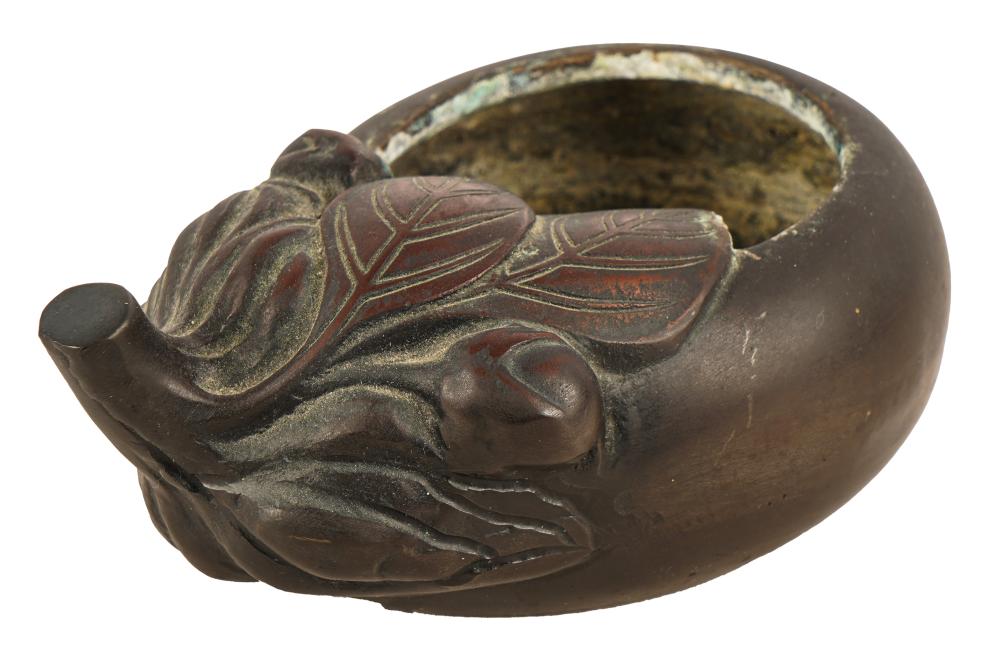 JAPANESE BRONZE GOURD BOWLunmarked 332889