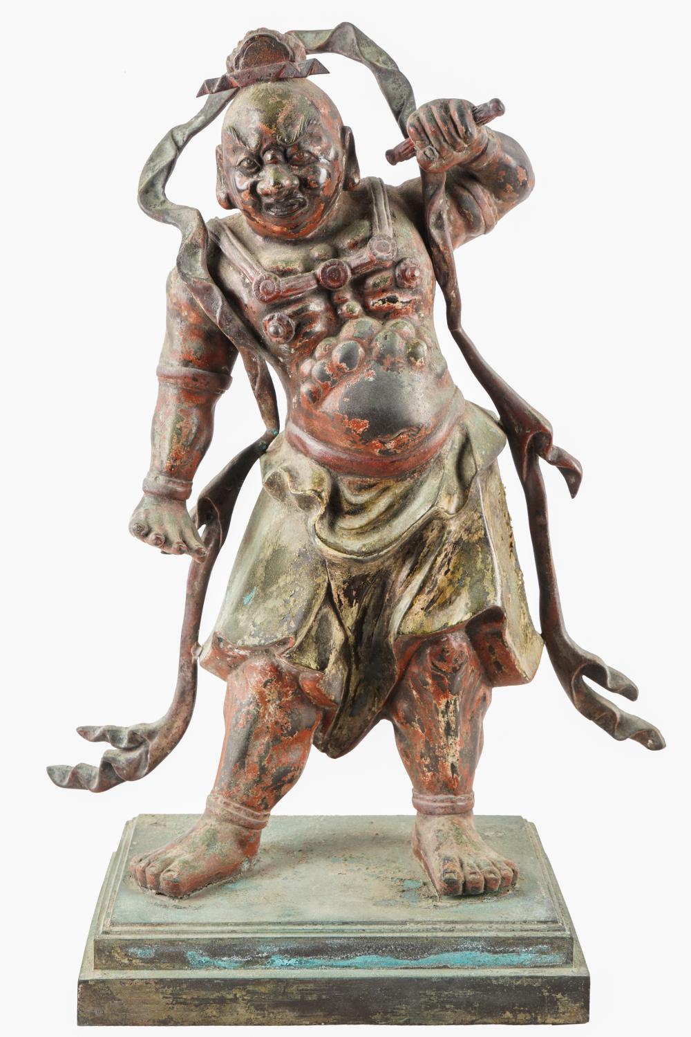 ASIAN POLYCHROMED BRONZE FIGURECondition  33289e