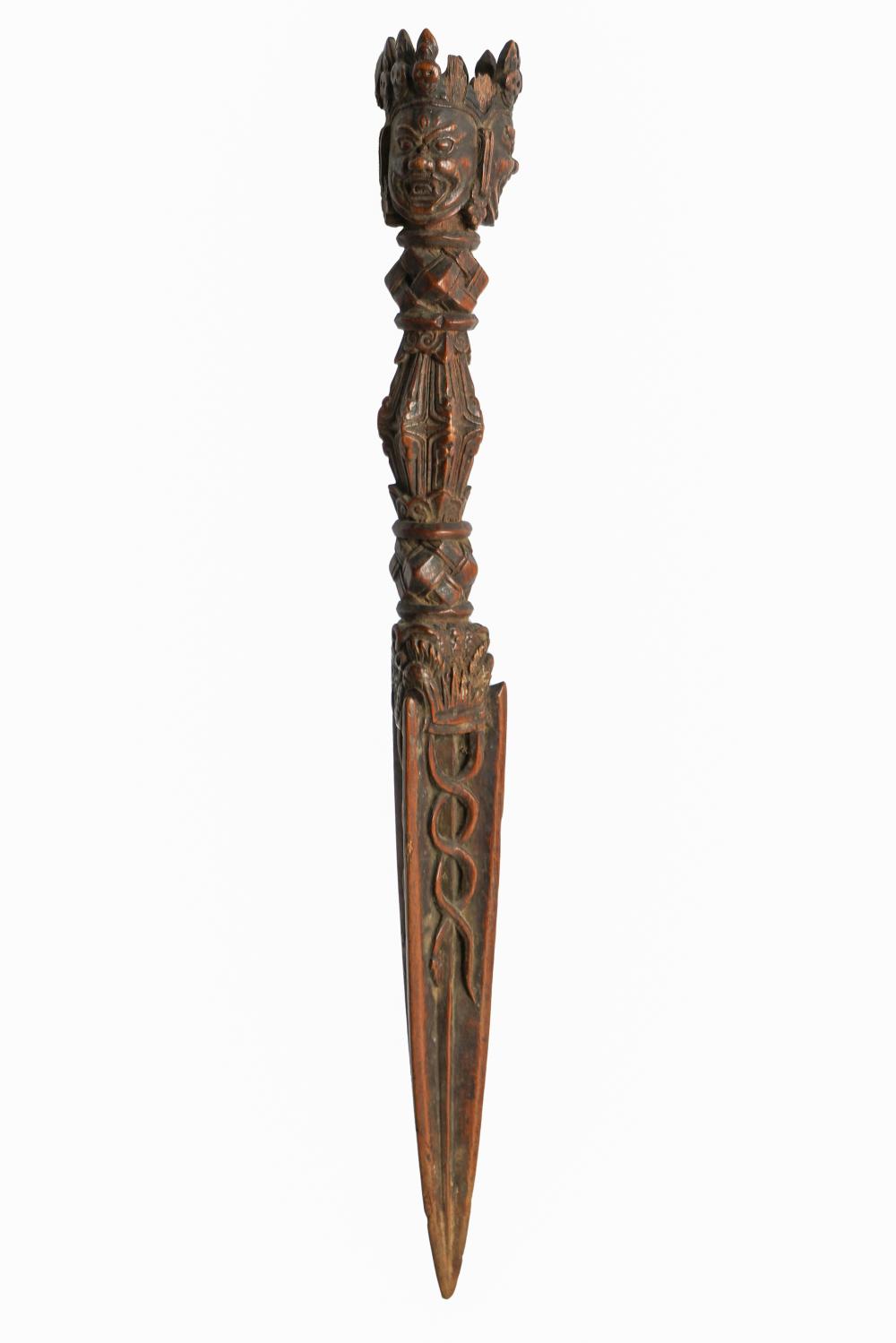 TIBETAN WOOD CARVED DAGGERCondition: