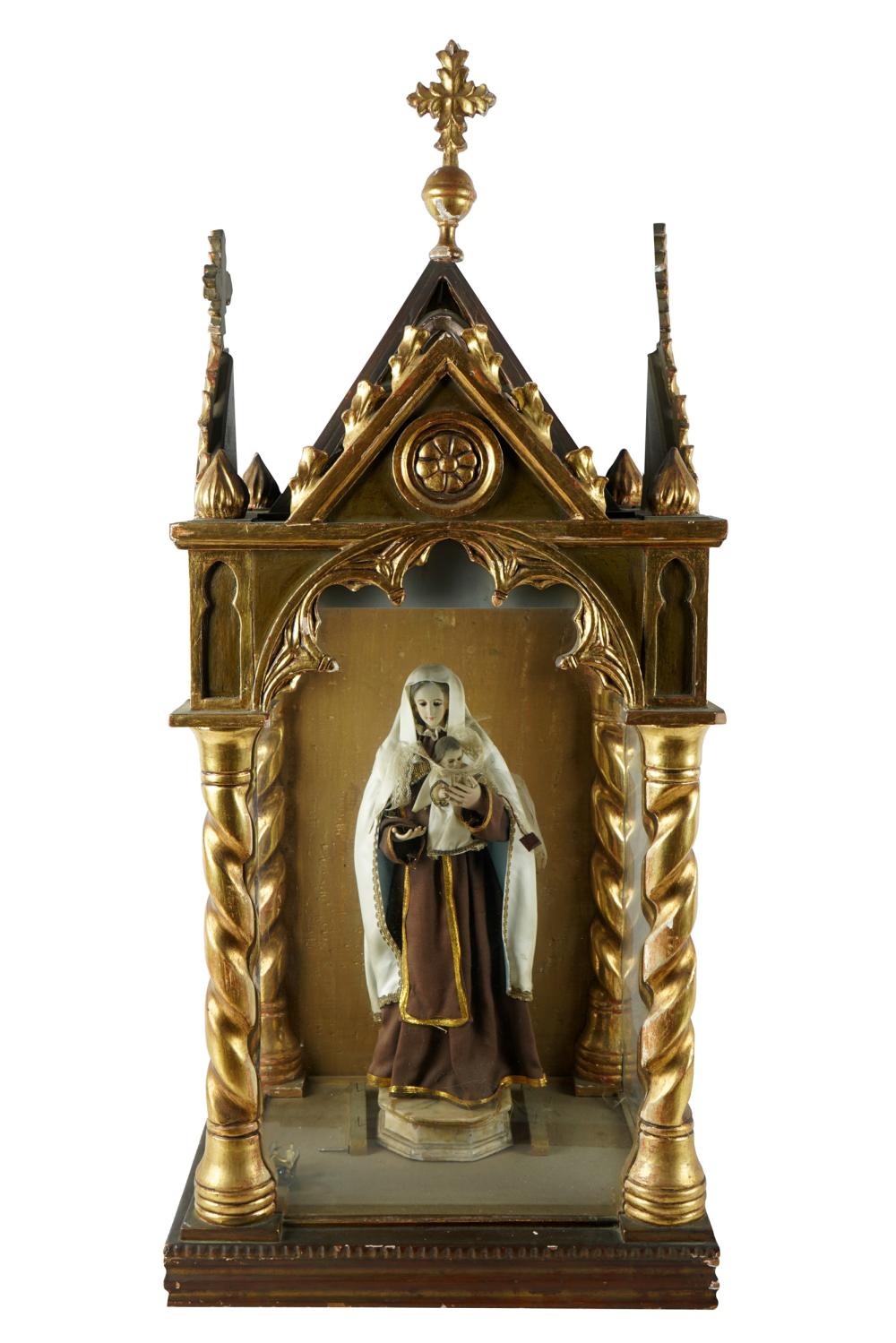 VENETIAN SHRINE CABINET WITH MOTHER 33290b