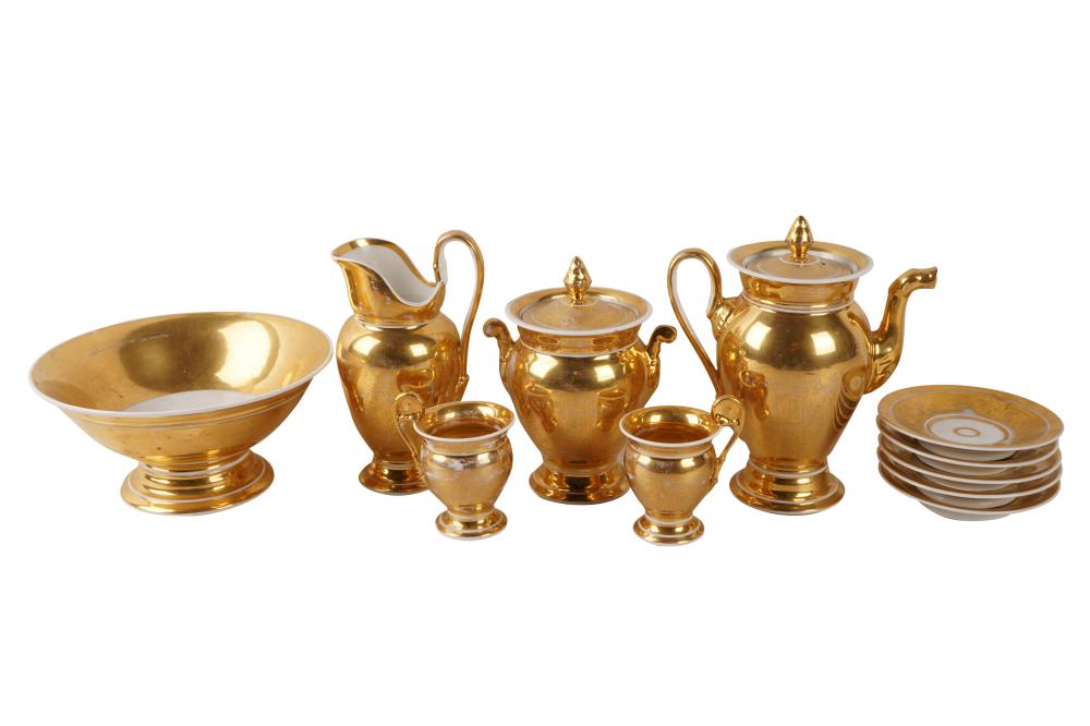 FRENCH GILT PORCELAIN COFFEE SERVICEcomprising 33294a