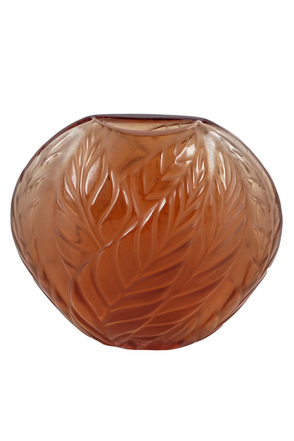 LALIQUE MOLDED GLASS VASEtwo tone 332976