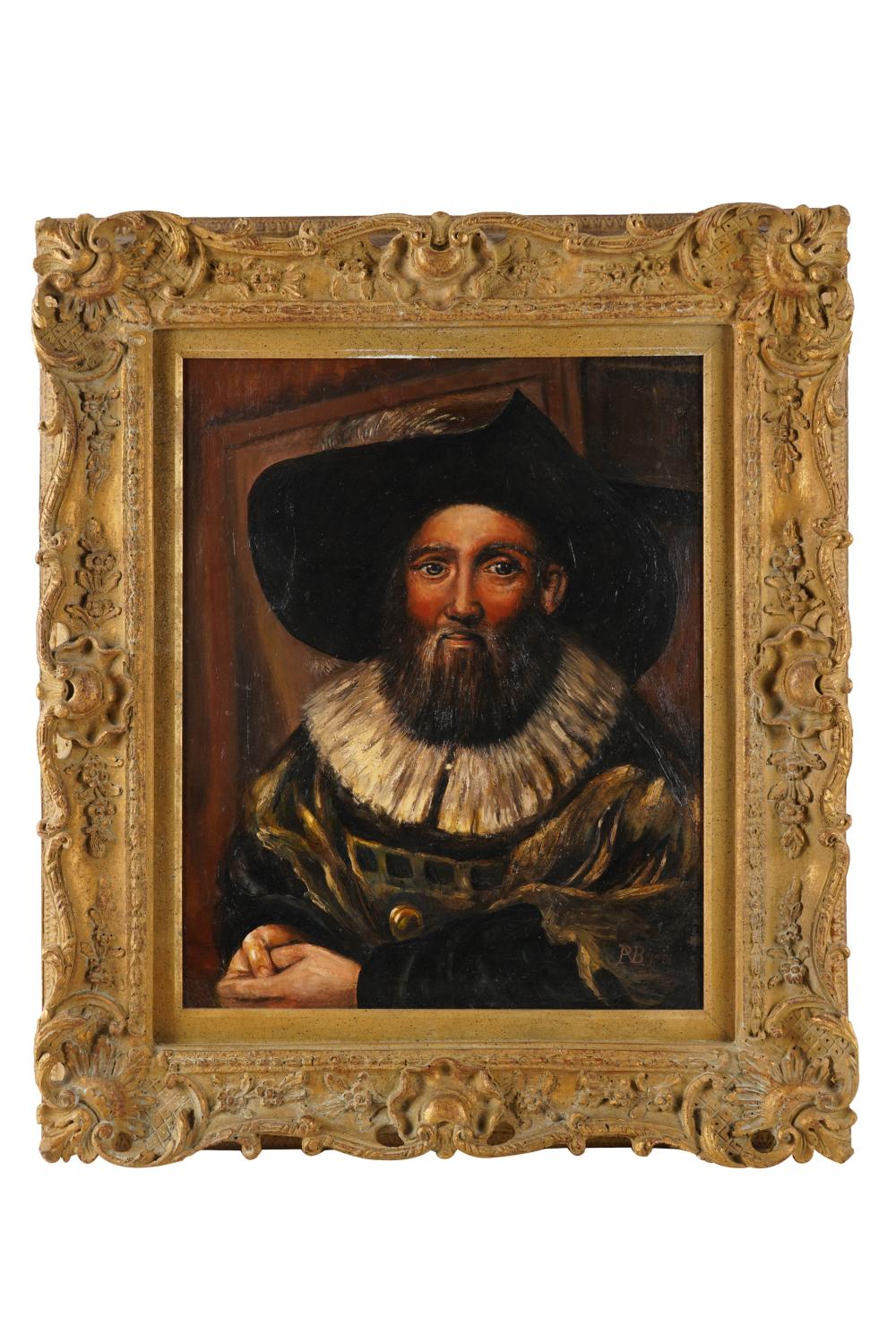 PORTRAIT OF A BEARDED MANoil on