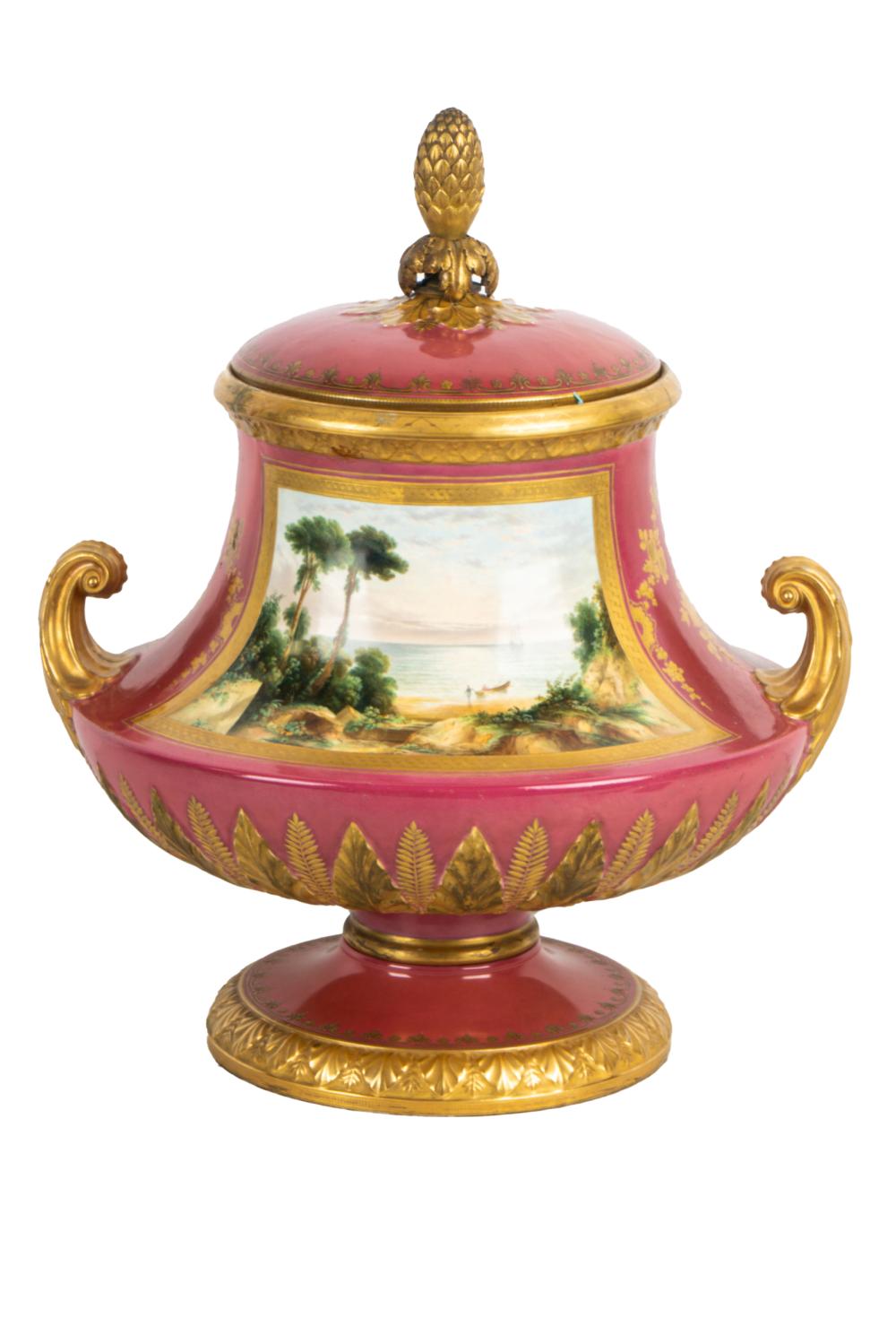 SEVRES STYLE PINK PORCELAIN URNCondition  3329af