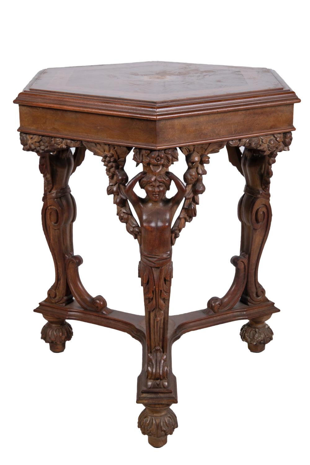 RENAISSANCE STYLE CARVED LAMP TABLECondition: