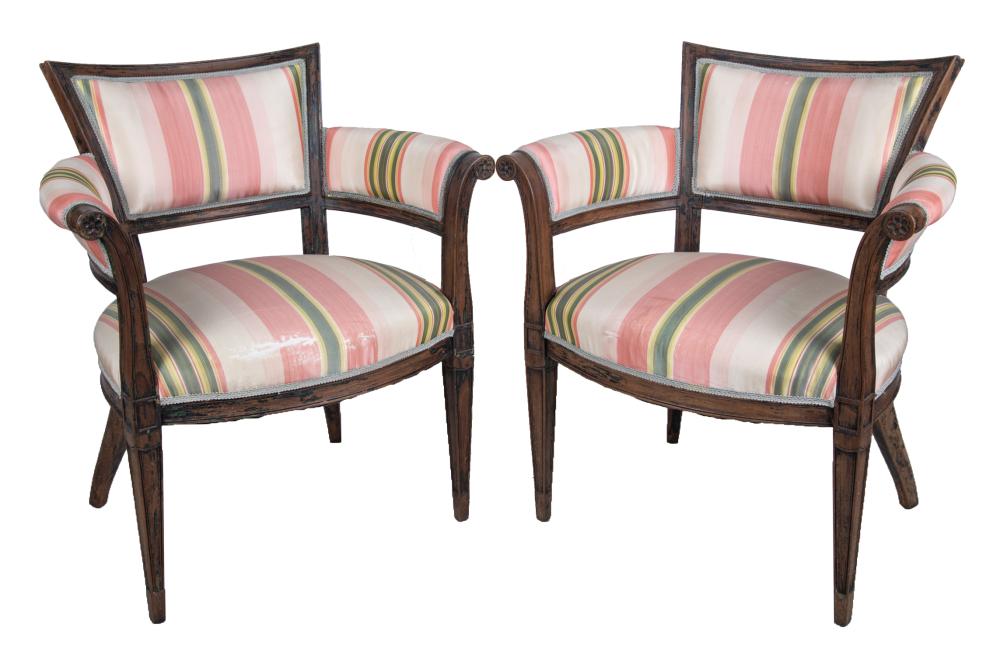 PAIR OF DIRECTOIRE STYLE PAINTED