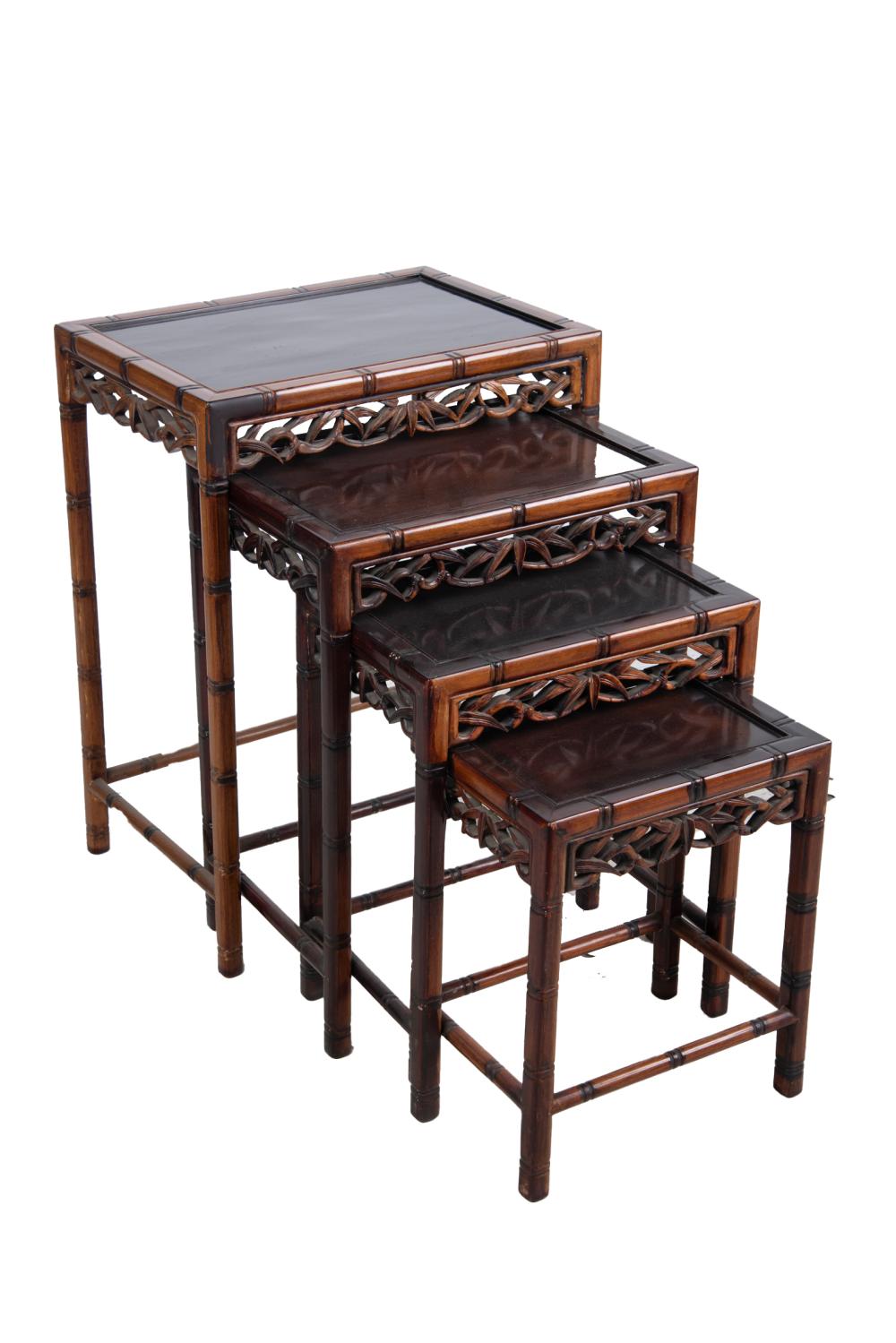 CHINESE NEST OF FOUR TABLESwith fretwork