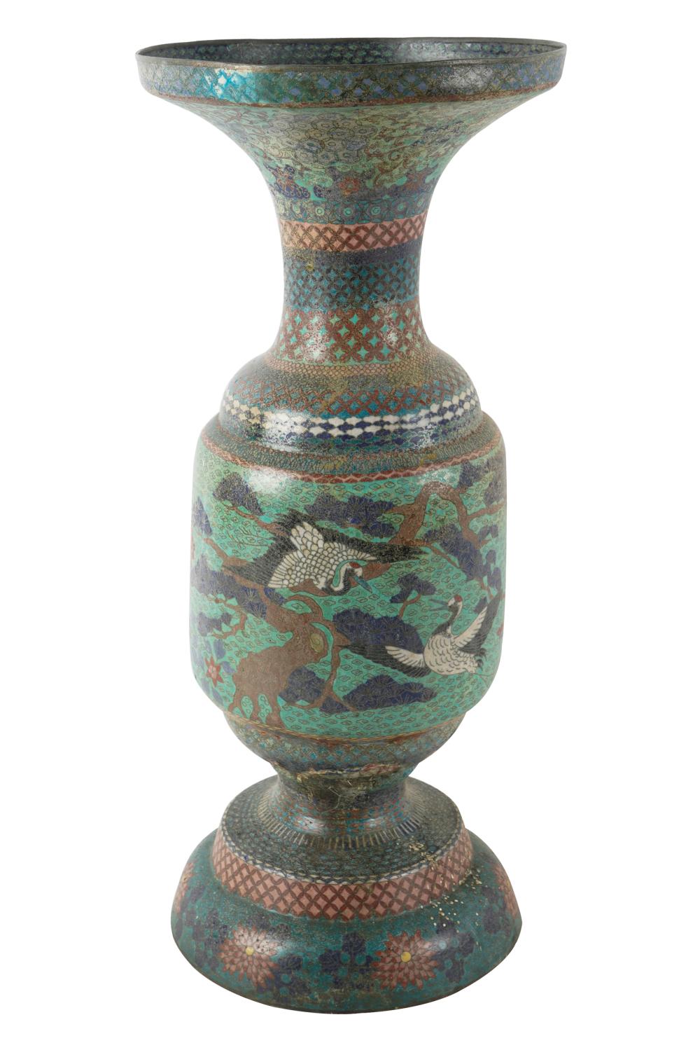 CLOISONNE VASEwith bird and floral
