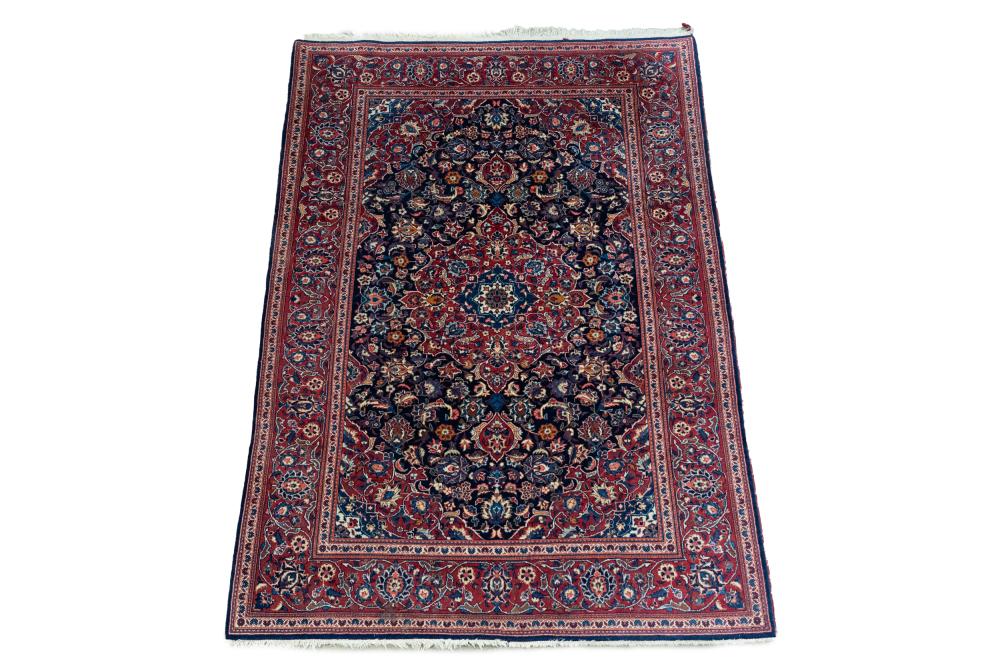 PERSIAN THROW RUGon a red and blue 3329fd