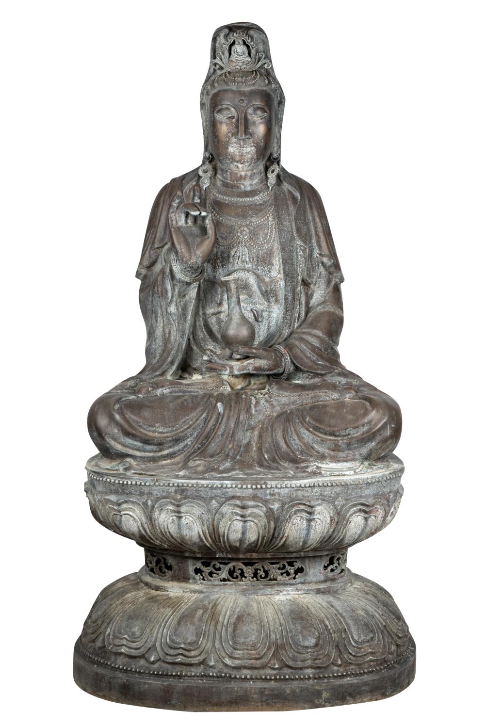 FIGURE OF BUDDHAbronze, depicted seated