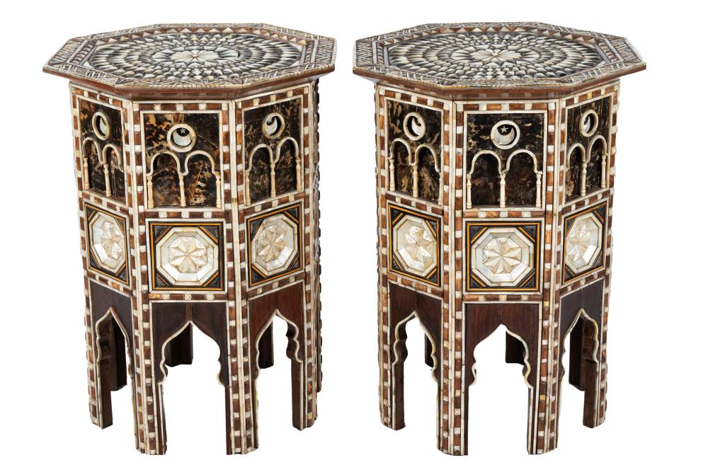 PAIR OF SYRIAN INLAID OCCASIONAL 332a3e